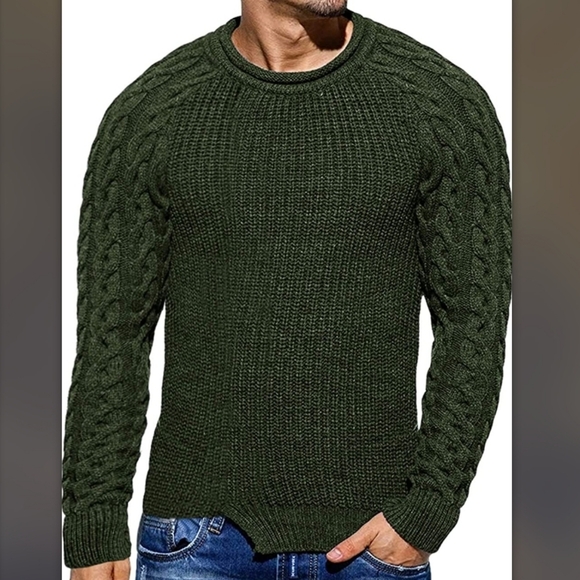 Other - New Mens Pullover Sweater Winter Ribbed Knitted